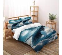 Whale in Clouds Funda Edredon 3 Piezas con Impresión En 3D Dreamy Sea Creature con Funda Almohada Super King(260x220cm) 100% Microfibra Ropa De Cama para Niñosy Hombres