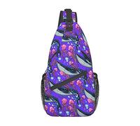Whale Jellyfish Sling Bag, Chest Bag Daypack, Crossbody Sling Mochila para Viajes, Deportes, Correr, Senderismo