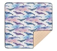 Whale Ocean - Tapete suave y grueso para gimnasio y actividades para interiores y exteriores, impermeable, para bebés, bebés, niños pequeños, 50 x 50 pulgadas