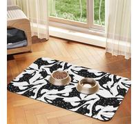 Whale Orca Killer,Waterproof Pet Feeding Mat,PU Leather Placemats for Cat Dog Water Bowl,Food Mats,30x45cm