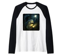 Whale Scary Horror Night Linterna Halloween Fantasma Camiseta Manga Raglan