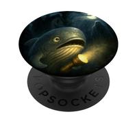 Whale Scary Horror Night Linterna Halloween Fantasma PopSockets PopGrip Adhesivo