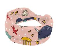 Whale Star - Diademas anchas para mujer, antideslizantes, deportivas, elásticas, modernas para yoga, entrenamiento, uso diario
