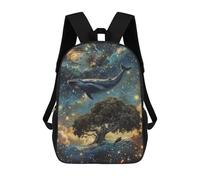 Whale Tree Galaxy Art Print Mochila Escolar, Mochila Informal, Mochila De Día, Mochila Escolar, Mochila De Trabajo, Mochila De Viaje Para Adolescentes, Niñas, Niños, Mujeres Y Hombres 17inch