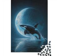 Whale Watching Under The Moonlight-1 Puzzle Imposible,desafío para Adultos Entretenimiento Creativo 1000 Piezas Obra De Arte De Juego De para Adultos Y Niños Mayores De 12 Años 70x50cm/1000pcs