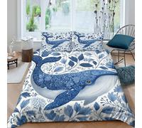 Whale with Cute Eyes Juego De Cama, Funda De Edredón De Microfibra con Impresión 3D,con Funda De Almohada para Niños Y Adultos Double（200x200cm）