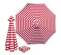 whalebee Tela De Repuesto Para Sombrilla 6/8 Varillas Toile De Repuesto De Sombrilla Rayas 2.0m 2.5m 2.7m 3.0m 4.0m Redonda Fácil De Reemplazar Protección UV Poliéster(Red,2.7m - 6Ribs)