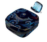 Whales and Anchor - Bolsa de almacenamiento portátil para servilletas sanitarias y lancha, para mujeres, adolescentes y niñas, bolsa de copa menstrual, soporte para almohadilla de lactancia