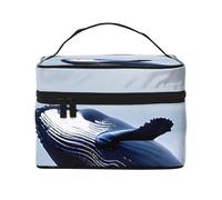 Whales at Sea - Bolsa de cosméticos de viaje para hombres y mujeres, y adecuada para artículos de tocador cosméticos, Black, Talla única