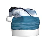 Whales at Sea - Sombrero decorativo para adultos, 15.7 pulgadas de alto, unisex, sombrero de Papá Noel, sombrero de Papá Noel de felpa para Navidad y Año Nuevo