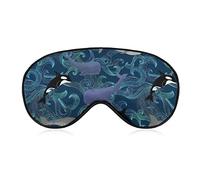 Whales Beautiful Ocean Giants Eye Mask con correa ajustable para hombres y mujeres Night Sleeping Travel Siesta
