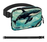 Whales in the Water-999 - Riñonera de estilo unisex: riñoneras de moda, bolsas cruzadas deportivas delgadas a la moda para correr, senderismo, senderismo, mujer, hombre, multicolor, 4 x 23 x 15 cm,