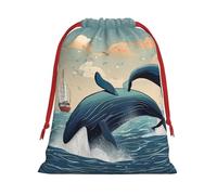 Whales Jump In The Sea - Bolsas de regalo con cordón para fiestas, bolsas especiales para caramelos, regalos de boda, Navidad