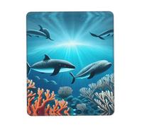 Whales under the sea - Alfombrilla de mouse con borde de goma de varios tamaños, 7.9 x 9.5 pulgadas, para oficina, juegos, estudio, escritorio, consola portátil