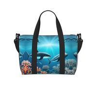 Whales under the sea - Bolsa de gimnasio estampada para fin de semana, ideal para viajes de negocios