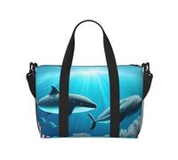 Whales Under The Sea - Bolsa de viaje para hombre y mujer, material duradero y diseño elegante, adecuada para viajes de negocios y ocio, color negro, talla única