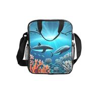 Whales under the sea - Bolso de hombro transparente con cremallera y correa para el hombro para mujeres y hombres, trabajo, compras