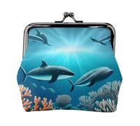 Whales Under The Sea - Carteras pequeñas para mujer, carteras para mujer, monedero para mujer, cartera pequeña para mujer, bolsa de maquillaje pequeña para bolso, Black, Talla única, Organizador de