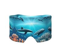 Whales Under The Sea - Máscara ajustable para dormir y orejeras, diadema unisex para dormir de lado (26.8 x 4.3 pulgadas), cubierta cómoda para viajes en interiores y exteriores, para yoga,