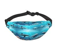 Whales under the sea - Riñonera cruzada grande de moda, para viajes, casual, para niños, adecuada para deportes, correr, ciclismo, viajes, pesca