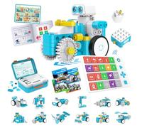 WhalesBot C3 Pro - Kit de robot de codificación y control remoto 12 en 1 para niños de 4 años en adelante, panel inteligente avanzado y programación de tarjetas, juguete educativo STEM, juego de