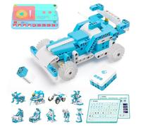 WhalesBot D1 Pro - Kit de robot de codificación STEM 21 en 1 para niños (de 4 a 10 años), juego de construcción educativa de más de 280 piezas con programación y control de aplicaciones, guía de
