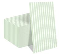 Whaline 100 servilletas desechables de papel a rayas verdes y blancas, para boda, novia, baby shower, fiesta, cocina, baño, decoración de mesa