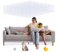 Whaline 24 bloques de acrílico transparente para debajo del sofá, cama, barrera transparente para evitar que las cosas se vayan, parachoques con cinta adhesiva para muebles del hogar, 15.7 x 1.6 x 3.1