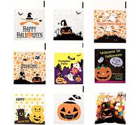 Whaline 400 bolsas de dulces de Halloween, bolsas transparentes autoadhesivas para galletas, bolsas de regalo de plástico de celofán para suministros de fiesta de Halloween, manualidades caseras