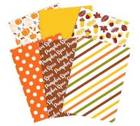 Whaline 90 hojas de papel de seda de Acción de Gracias, hojas de calabaza, lunares, rayas, patrón de arte, naranja, amarillo, cosecha de otoño, papel de envoltura para cumpleaños, boda, fiesta,