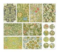 Whaline Paquete de 40 tarjetas de felicitación florales vintage con calcomanías, sobres, hojas verdes, flores, tarjetas de notas en blanco para cumpleaños, baby shower, suministros de fiesta, 4 x 6