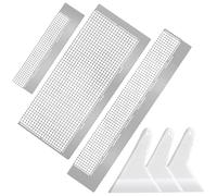 Whaline - Regla de dibujo de diamante de acero inoxidable (3 piezas), malla de dibujo 5D con herramientas de fijaci n (240, 520 y 1020), cuadr cu