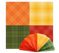 Whaline Servilletas de papel de búfalo de otoño, servilleta de almuerzo, naranja, amarillo, rojo, verde, desechable, para postre, cena, servilleta de mano para el hogar, cocina, restaurante, fiesta