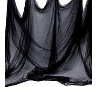 Whaline Tela Espeluznante Negra de Halloween de 276 x 87 Pulgadas, decoración Espeluznante de Halloween para Casas embrujadas, Suministros de Fiesta
