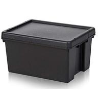 Wham 3 x Bam Heavy Duty reciclado Box - 16 L, con Tapa - 39 x 29 x 21 cm - Negro