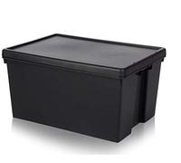 Wham Bam Heavy Duty reciclado Box - 96 L, con Tapa - 69 x 49,5 x 37 cm - Negro