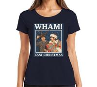 Wham! Last Christmas 80 - Camiseta para mujer, diseño retro, azul marino, L
