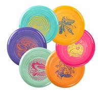 Wham-O Frisbee Go Paquete de 6 Discos Voladores, 22.86 cm Juego de Juguetes Coloridos y Ligeros para Principiantes Niños Niñas de 5+ Años para Exteriores Playa Parque Patio - 70g