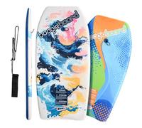 Wham-O Paquete de 2 Boogie Board, Bodyboard con Correa para la muñeca, Cubierta Fiberclad núcleo Phuzion, Cola en Media Luna para océano niños 5+ Adolescentes y Adultos - Curva/Ola