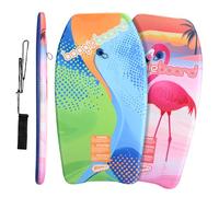 Wham-O Paquete de 2 Boogie Board de 83.8 cm, Bodyboard Ligero con Correa para la muñeca, Cubierta Fiberclad núcleo Phuzion para océano y Piscina, niños 5+ Adolescentes Principiantes - Flamenco/Curva