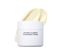 Whamisa Organic Flowers Nourishing Cream - 95,2% orgánico, fórmula anhidra, postbióticos fermentados para una hidratación profunda, crema hidratante calmante y nutritiva (50 ml)