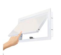 WhamtL Trampilla Pladur Trampilla de Inspección Metálica para Ático con Pestillo Táctil, Panel de Acceso a La Pared para Plomería Oculta, Puerta de Servicio Rectangular(White,450x250mm(18x10in))