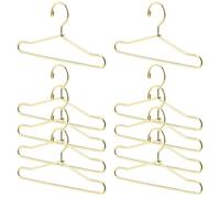 WHAMVOX 10 Perchas Mini de Metal Dorado para Ropa de Muñecas Estante Organizador para Casa de Hadas Accesorio para Muñecas Pequeñas de 65 MM Adecuado para Decoración y Orden
