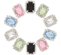 WHAMVOX 10 Piezas Clips para Zapatos Retro Joyas de Gemas de Imitación, Hebillas Desmontables de Aleación para Decoración Creativa y Manualidades DIY