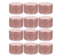 WHAMVOX 12 Latas de Metal para Velas DIY de 50ml Color Rosa, Tarros Redondos de Aluminio Diseño Compacto Costuras para Proyectos de Manualidades