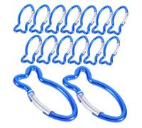 WHAMVOX 15 Piezas Mosquetones con Forma de Pez Aleación de Aluminio Resistente Clips para Escalada y Actividades al Aire para Senderismo y Camping