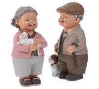 WHAMVOX 1juego Estatua Ancianos Resina Artesanal Romántica Decoración Hogar Regalo Aniversario Boda Día Madre
