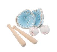 WHAMVOX 2 Juegos Mini Baseball Bat Glove Ball Set Miniature Sports Accessories For Dollhouse Fairy Garden Cake Topper Craft Decoration