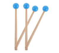 WHAMVOX 2 Pares Mazos de Percusión para Xilófono y Marimba, 4 Piezas, Mango de Madera de Arce, Color Azul, Martillos Pequeños para Glockenspiel, Baquetas Infantiles para Uso Escolar y