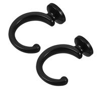 WHAMVOX 2 piezas Gancho Pared Metálico para Cortinas Unidades Soporte Resistente para Tirantes Instalación con Tornillos Diseño Negro Sencillo y Duradero para Salón y Dormitorio